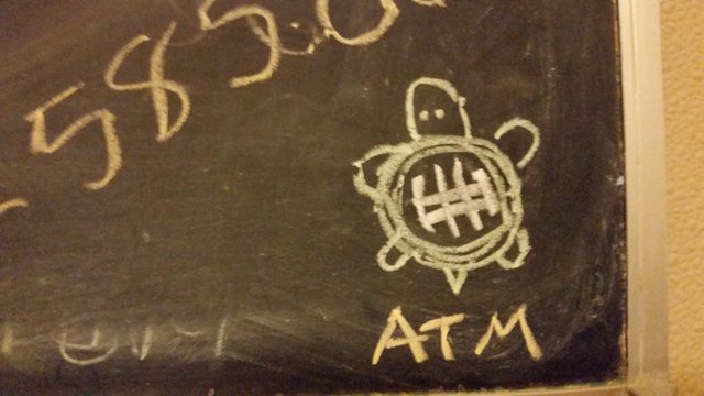 The Chalk Turtle — Chalk drawing on blackboard (photograph)